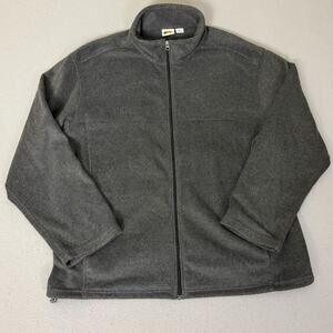 Bass Pro Shops Gray Full Zip Fleece Jacket Mens 2XL Outdoor Casual
